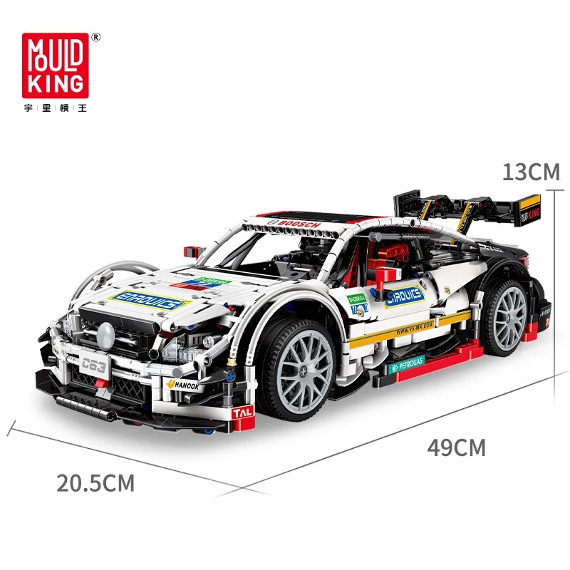 MOULD KING Mercedes-AMG C63 DTM Lenktyninis Automobilis 1:8 Mastelio Konstruktoriaus Rinkinys (2270 Detalių) - MK13075