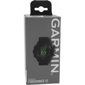 Garmin Forerunner 55 išmanusis laikrodis su silikoniniu dirželiu, 1,04 colių ekranas, juodas