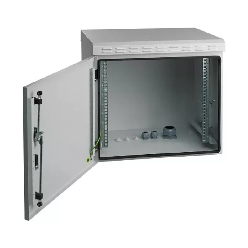 EFB-Elektronik 19 inch sieninis korpusas IP55, 12U, plieninės durys, gylis 450 mm, RAL 7035