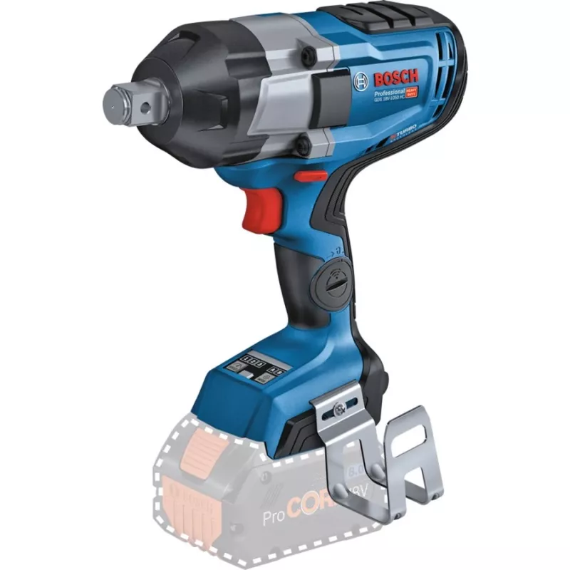 BOSCH Professional BITURBO GDS 18V-1050 HC belaidis smūginis veržliaraktis, 3/4 inch kvadratinis kotas, 18 V, Solo (mėlyna/juoda, Bluetooth, L-BOXX)