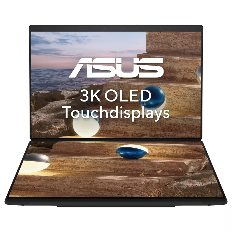 ASUS ZenBook Duo 14 UX8407AA-SN262W nešiojamas kompiuteris Intel Core Ultra 9 185H 32GB RAM 1TB SSD OLED Touch 14 inch 3K Windows 11 Home Inkwell Gray