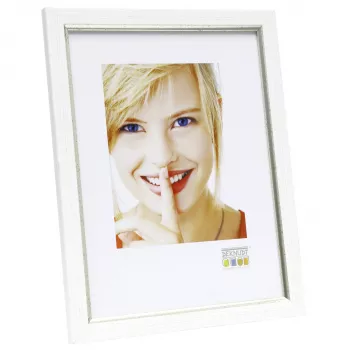 Deknudt S46AF1 Vieno nuotraukos rėmelis 13x18 cm Sidabrinis MDF Plastikas Baltas Passe-Partout