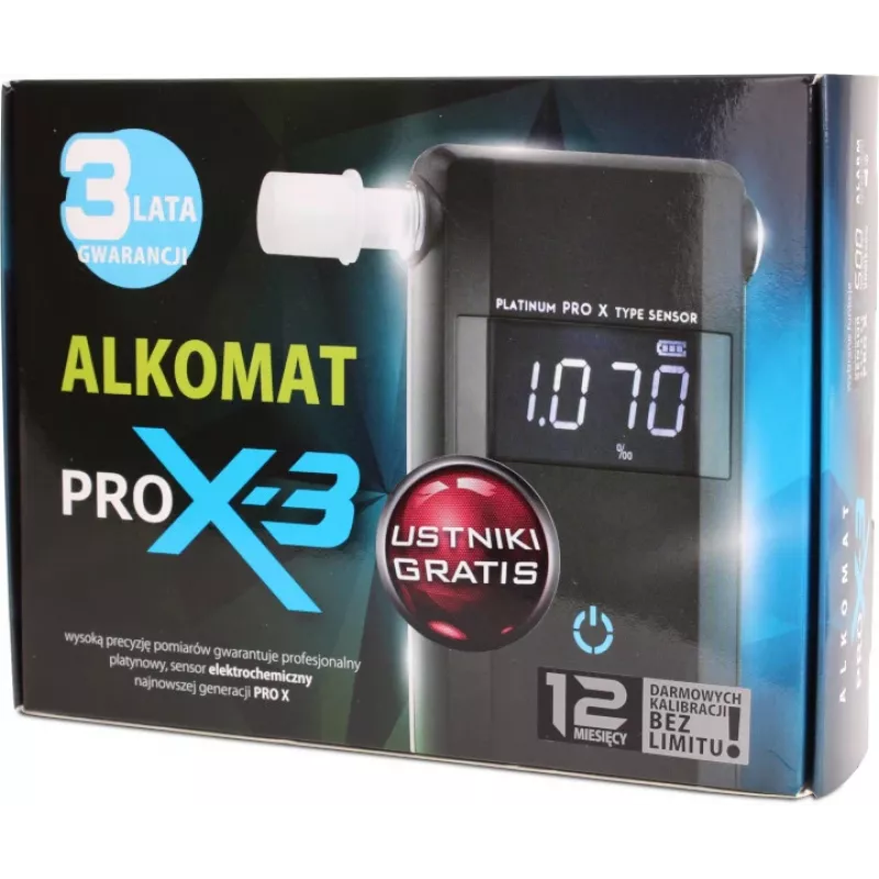 AlcoFind PRO-X-3 Breathalyzer with Mouthpieces, 12-Month Calibration