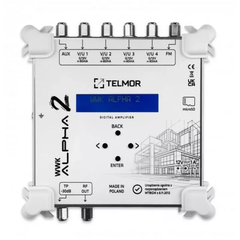 TELMOR WWK-ALPHA-2 Skaitmeninis kanalų stiprintuvas