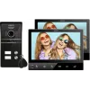 Eura VDP-80C5 Dviejų šeimų vaizdo domofono sistema, juoda, 2x 7 inch LCD, FHD, 2 įėjimai, 1080p kamera, RFID skaitytuvas, paviršinis montavimas