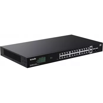 Tenda TEG2228P-24-410W valdomas PoE+ jungiklis 26x Gigabit Ethernet + 2x SFP, 410W
