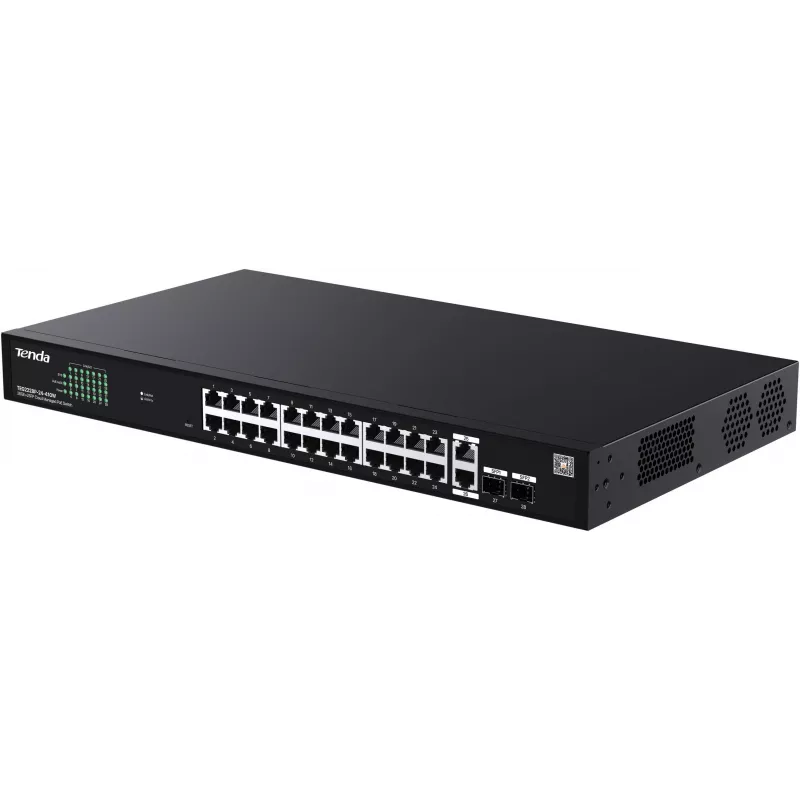 Tenda TEG2228P-24-410W valdomas PoE+ jungiklis 26x Gigabit Ethernet + 2x SFP, 410W