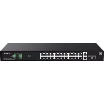 Tenda TEG2228P-24-410W valdomas PoE+ jungiklis 26x Gigabit Ethernet + 2x SFP, 410W