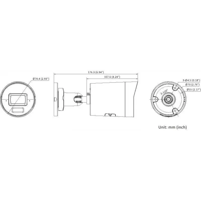 Hikvision DS-2CD2083G2-LI2U(2.8mm)(BLACK) 8MP AcuSense fiksuota kulkos formos IP kamera su išmaniuoju hibridiniu apšvietimu
