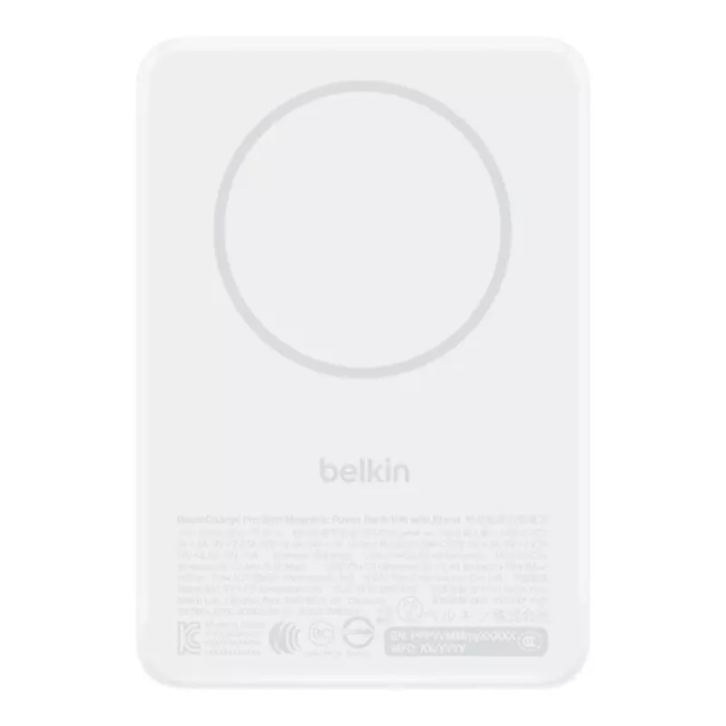Belkin BoostCharge Slim Magnetic Power Bank 10,000 mAh Qi2 15W White