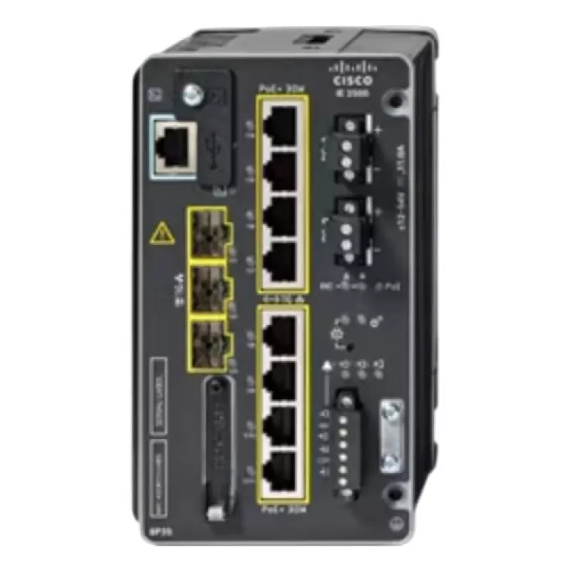 CISCO IE-3500-8P3S-A pramoninis valdomas jungiklis, 8 GE PoE+ ir 3 GE SFP moduliniai, NA