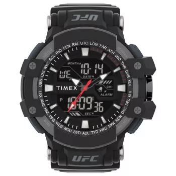 TIMEX Vyriškas Skaitmeninis Laikrodis TW5M51800 53mm Dervos Korpusas Juoda Dervos Juosta Pilkas Ciferblatas INDIGLO Naktinis Apšvietimas 100m Atsparumas Vandeniui