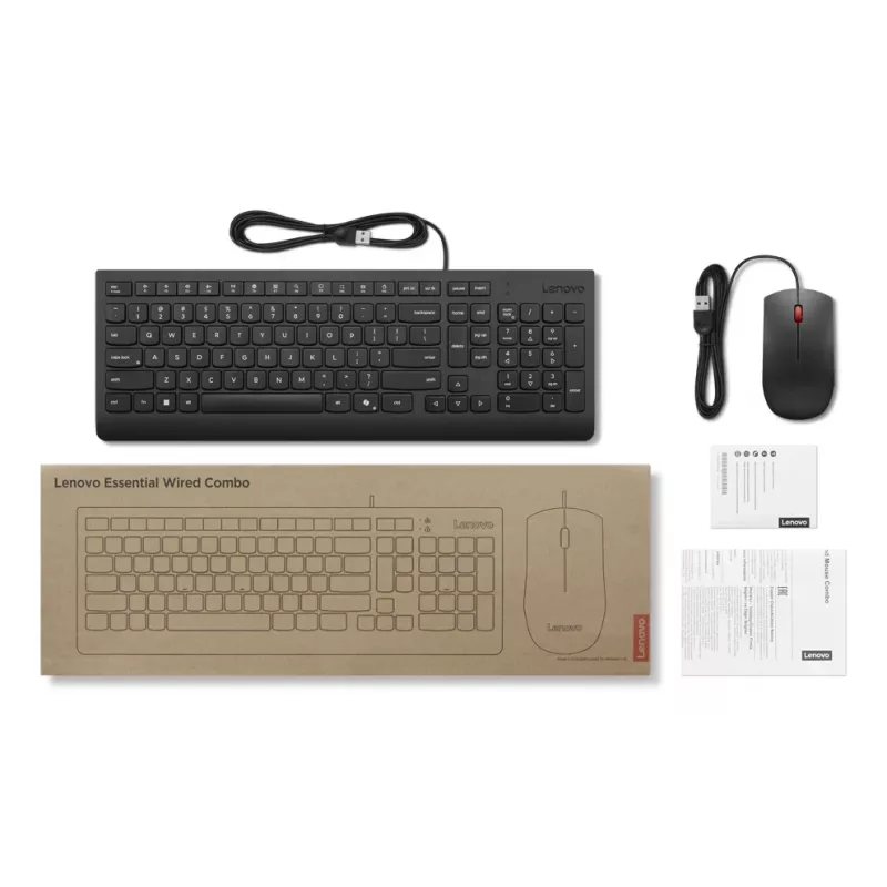 Lenovo Essential Wired Keyboard & Mouse Set Nordic (Finnish/Swedish) Copilot