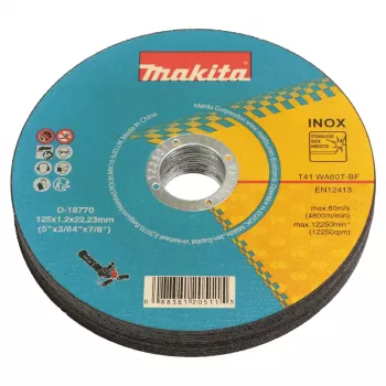 Makita D-18770-12 Pjovimo diskas INOX belaidžiam kampiniam šlifuokliui 125mm x 1,2mm
