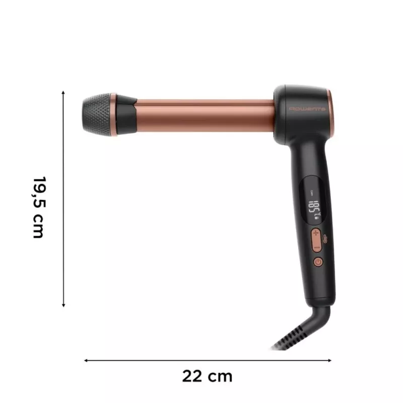 Rowenta CF4620E0 Twist Curl Garbanojimo lygintuvas - Keraminis, jonų kondicionavimas, 27/32/38 mm, LCD ekranas, 86 W, juoda/varinė