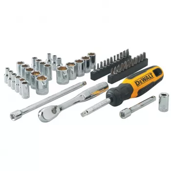 DEWALT DWMT81610-0 10 dalių 1/4 colio pavaros metrinių veržliarakčių rinkinys (4-13 mm) su veržliarakčių bėgeliu
