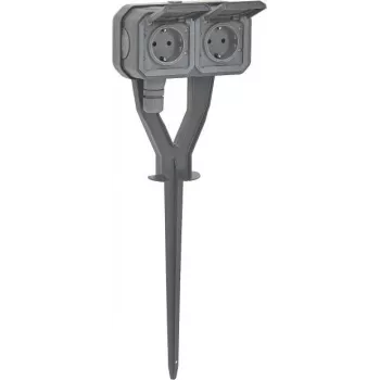Legrand 069759L Plexo New Garden Power Post 2-jų lizdų iš anksto sujungtas Schuko kištukinis lizdas IP44 skalūno pilka