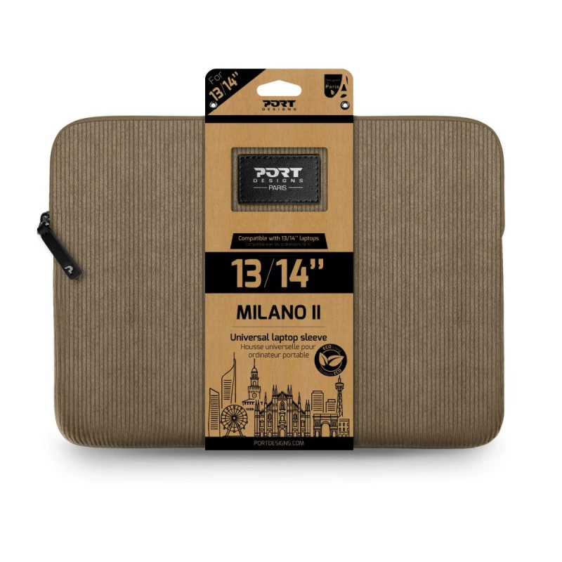 PORT DESIGNS MILANO II ECO Sleeve, skirta 13/14 colių nešiojamam kompiuteriui, ruda