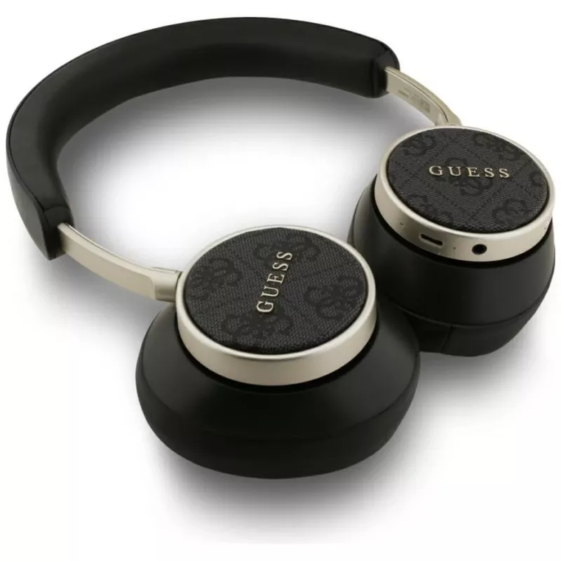 Guess 4G Classic Logo belaidės ausinės ant ausų su Bluetooth - juodos