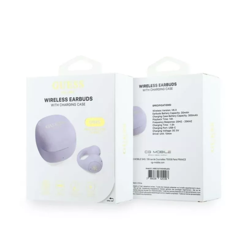 Guess Mini Classic Open-Ear belaidės ausinės violetinės
