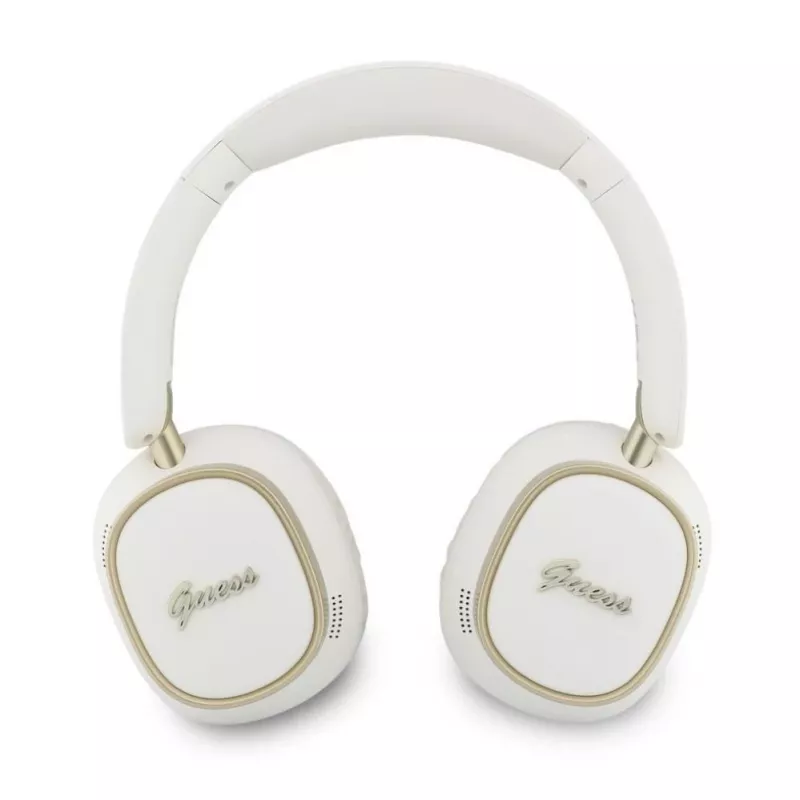 Guess Bluetooth ENC Rectangle Metal Script Ausinės Uždedamosios Baltos
