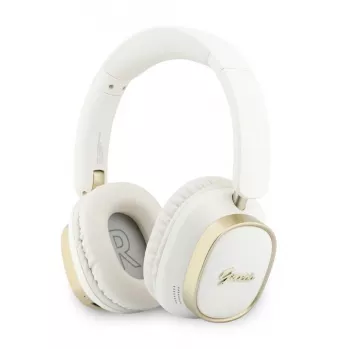 Guess Bluetooth ENC Rectangle Metal Script Ausinės Uždedamosios Baltos