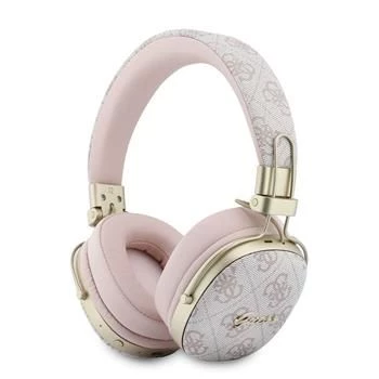 Guess Over-Ear Bluetooth Headphones with ENC, Metal 4G Script Logo, Black