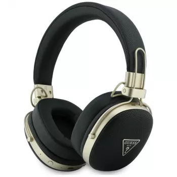 Guess Ausinės „Over-Ear“ su Bluetooth, ENC, Metalo Grūdėtumo Trikampio Logotipu, Juodos