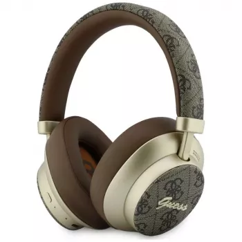 Guess GUE005457 Ausinės „Over-Ear“ su Bluetooth ir ENC, Ruda, Auksinis Script Metal Dizainas