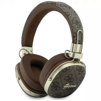 Guess GUE005462 Bluetooth ausinės ant galvos su ENC, metalo dizainas, 4G Script logotipas, ruda