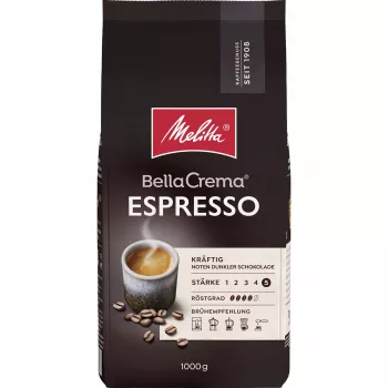 MELITTA BellaCrema Espresso sveikos kavos pupelės 1 kg intensyvumas 5/5