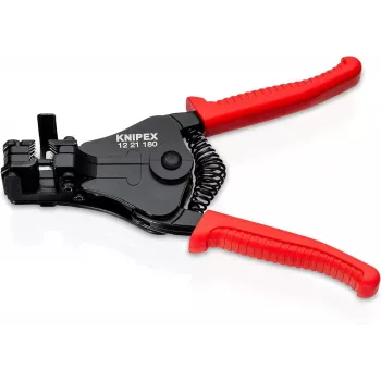 KNIPEX 1221 automatiniai laidų nuėmimo replės 0,03-10 mm² (32-8 AWG) su pjaustytuvu, 180 mm