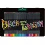 FABER-CASTELL Black Edition spalvotas pieštukas - ryškių spalvų rinkinys (36 vnt.)