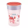 NUK Magic Cup 230 ml raudonas 360° gėrimo kraštelis mokomasis puodelis kūdikiams nuo 8 mėn., nepralaidus, be BPA, tinkamas plauti indaplovėje