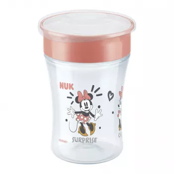 NUK Disney Mickey Mouse Magic Cup 230ml Red Training Cup su 360° gėrimo krašteliu