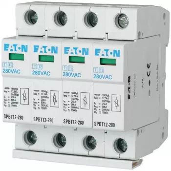 EATON SPBT12-280/4 Apsauginis įtaisas nuo viršįtampių 1+2 tipo 4-polių 12,5kA 1,5kV TN/TNS