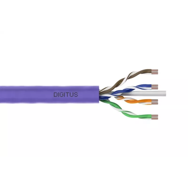 DIGITUS Cat.6 U/UTP B2ca montavimo kabelis, AWG23/1, LSOH, 500 m, violetinis, ritė