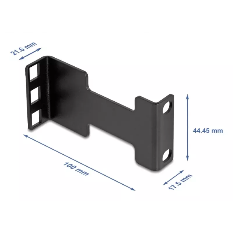 Delock Server Rack Depth Extension Adapter Mounting Kit, skirta prailginti montavimo gylį iki 10 cm, 1U, juoda