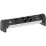 Bachmann 708.001 CYCLE Desk Power Strip 2x Schuko CEE7/3 su jungikliu, 2m laidas, aliuminis/juodas