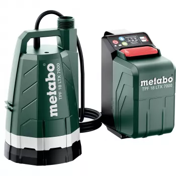 Metabo TPF 18 LTX 7000 Belaidis Panardintas Siurblys 7000 l/h 9 m Pakėlimo Aukštis 18 V IPX8 (Juoda/Žalia, be Akumuliatoriaus ir Įkroviklio)