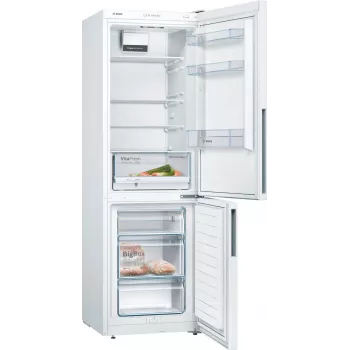 Bosch KGV362WEAS Šaldytuvo-šaldiklio derinys, baltas, 308 L bendras naudingas tūris, energijos klasė E