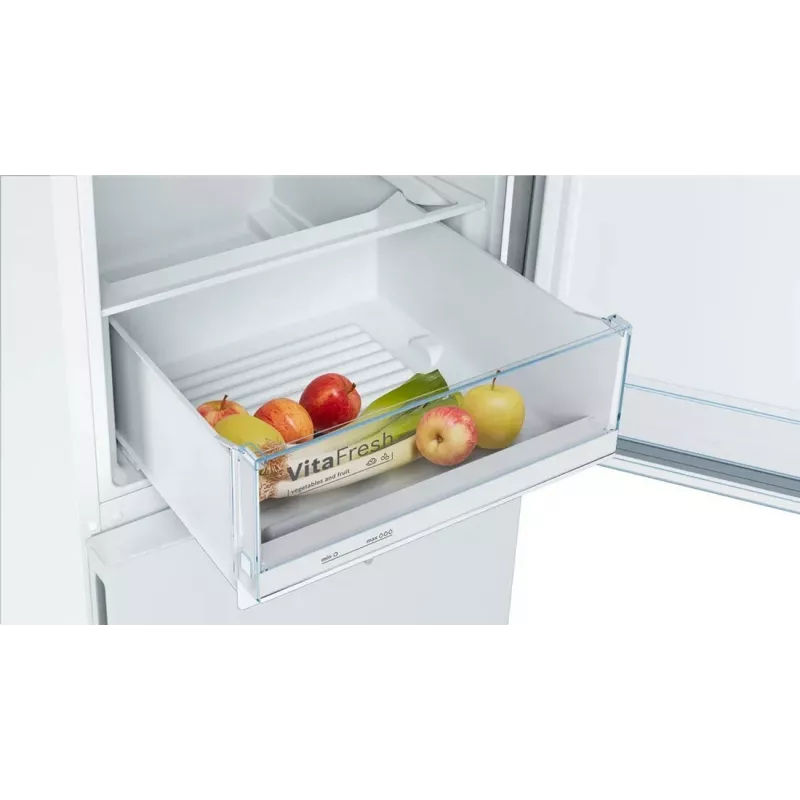 Bosch KGV362WEAS Šaldytuvo-šaldiklio derinys, baltas, 308 L bendras naudingas tūris, energijos klasė E
