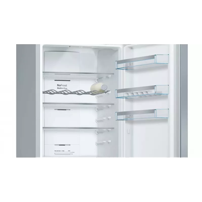 Bosch KGN397LEQ Laisvai pastatomas šaldytuvas-šaldiklis su NoFrost, VitaFresh, 363L, Inox-look, energijos klasė E