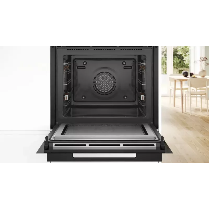 Bosch HMG976KB1 Series 8 įmontuojama mikrobangų krosnelė su garų pagalba, 71 L, juoda