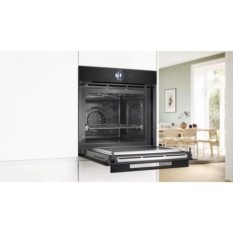 Bosch HMG976KB1 Series 8 įmontuojama mikrobangų krosnelė su garų pagalba, 71 L, juoda