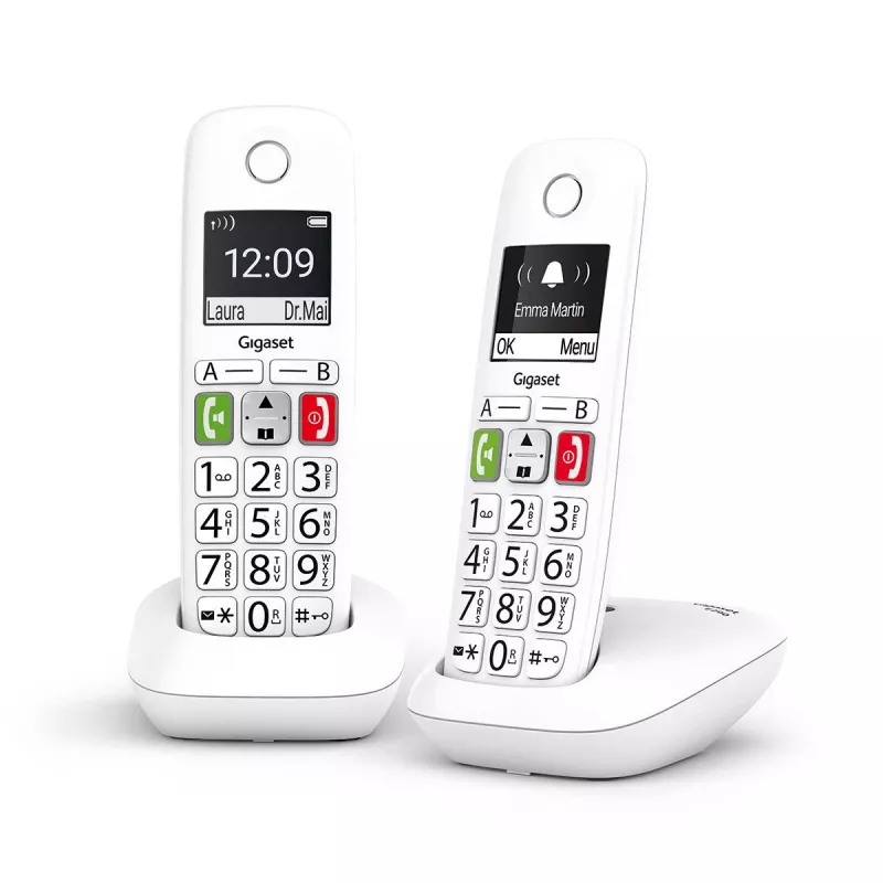 Gigaset E290 Duo belaidis DECT telefonas baltas