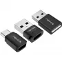 NEVOX Data Blocker (3 rinkinys) - USB-A vyriškas į moterišką tik įkrovimo adapteris, apsaugo nuo „Juice Jacking“, juodos spalvos