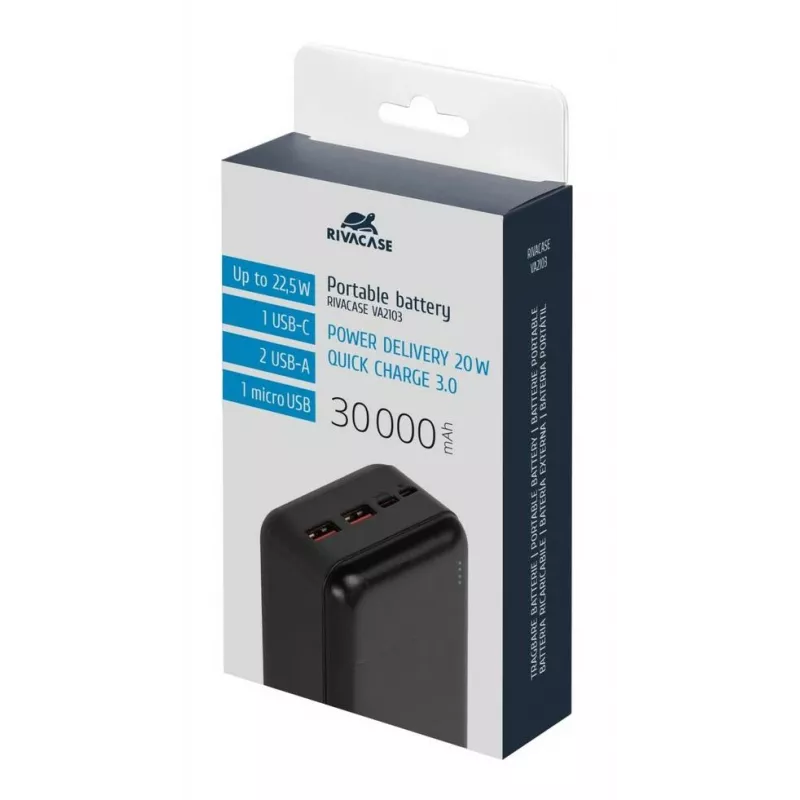 Rivacase VA2103 Power Bank 30000 mAh 22.5W Black