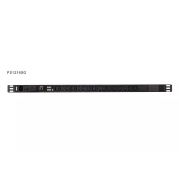 ATEN PE1216SG Matuojamas PDS su apsauga nuo viršįtampių, IEC C20 į 16x C13, 1U montavimui stove, 16A, 200-240V