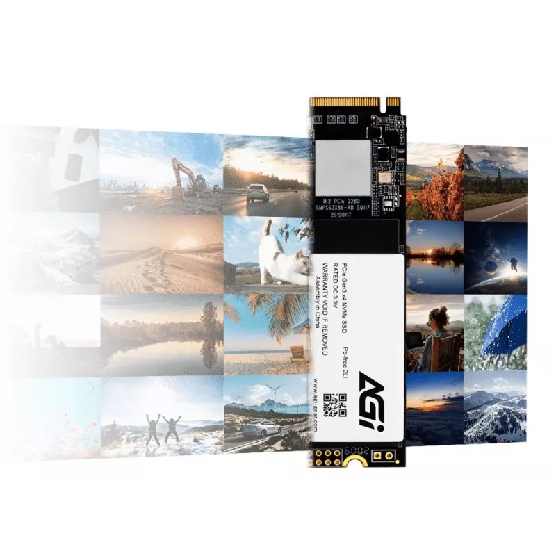AGI TECHNOLOGY 512GB M.2 2280 PCIe Gen3 x4 NVMe SSD, 3000MB/s Read, 1400MB/s Write